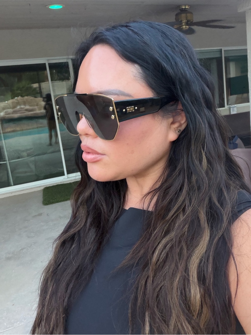 Dior Black and Gold Shield Sunglasses - Picture 9 of 9
